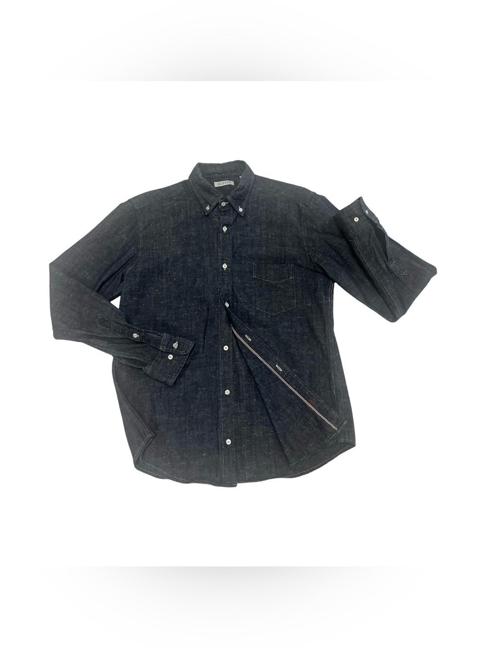 Gustin Cotton Denim Workshirt Top Shirt Sz L 20” Like M/L Travel Classic USA